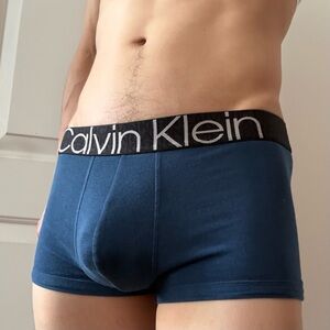 Calvin Klein Men's Navy Trunk with Logo Waistband